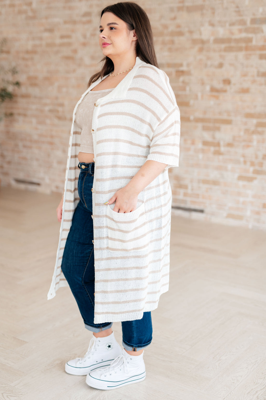 Plus Size Striped Casual Dress for Curvy Women