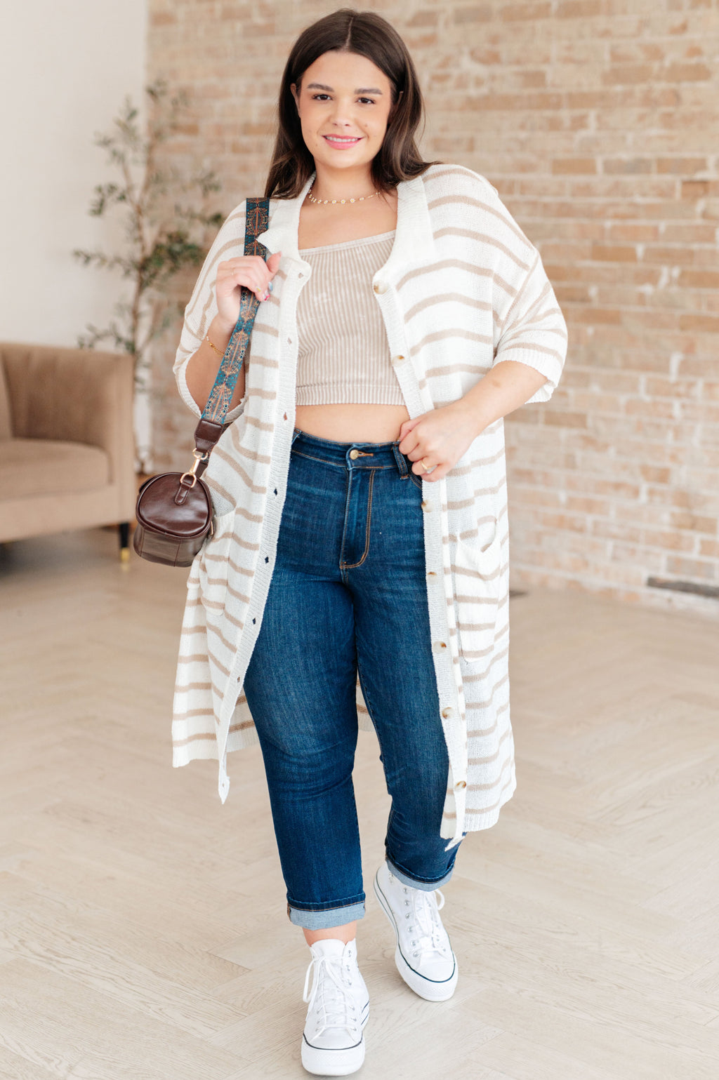 Plus Size Striped Casual Dress for Curvy Women