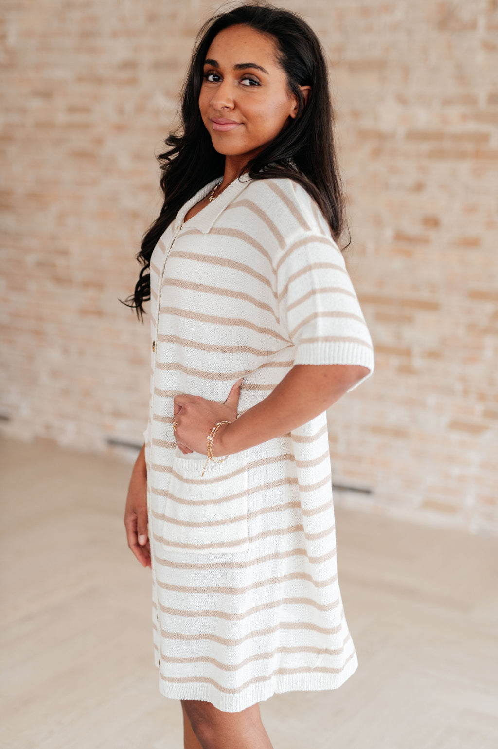 Plus Size Striped Casual Dress for Curvy Women