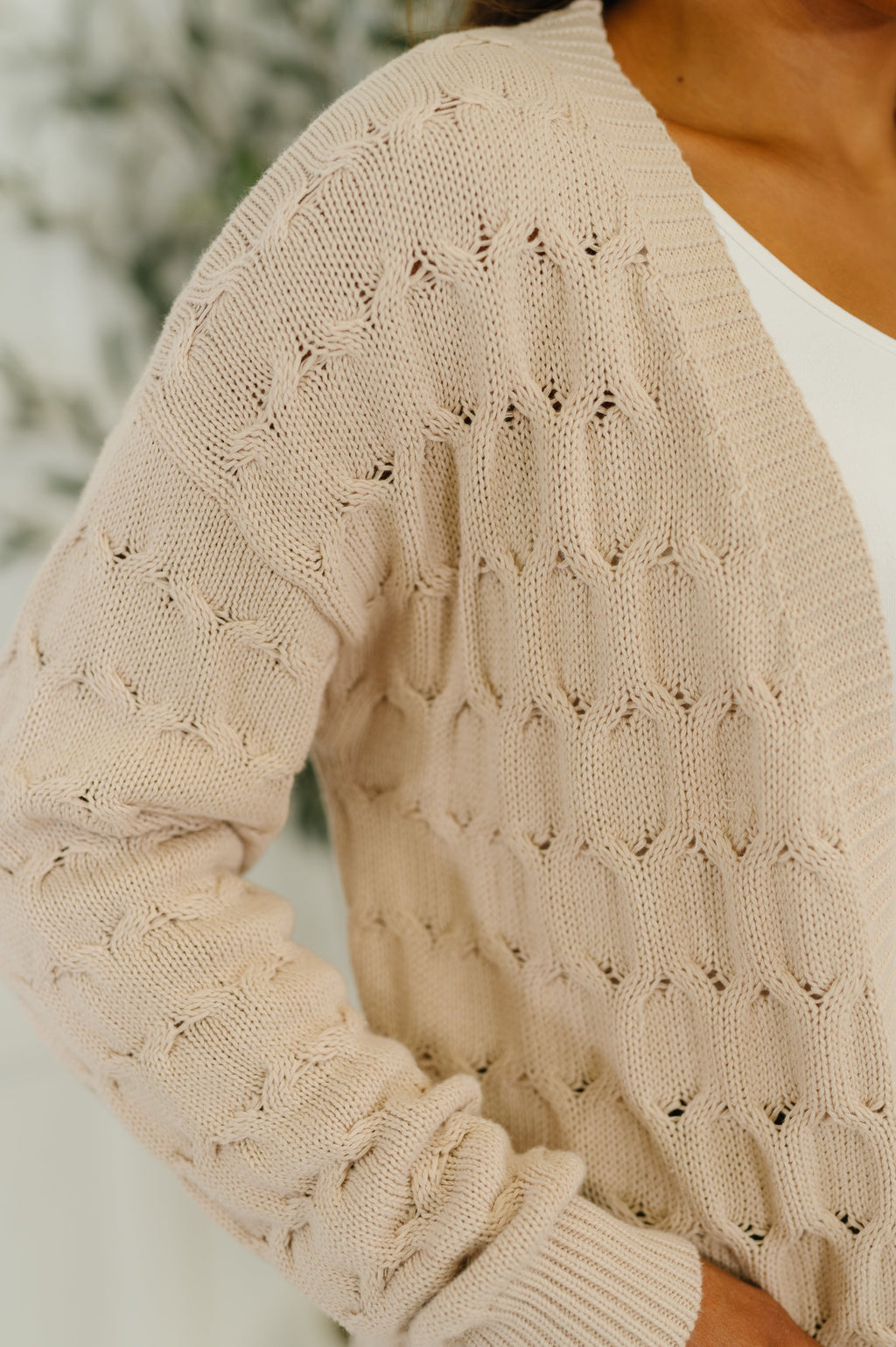 Plus Size Cable Knit Cardigan for Curvy Women