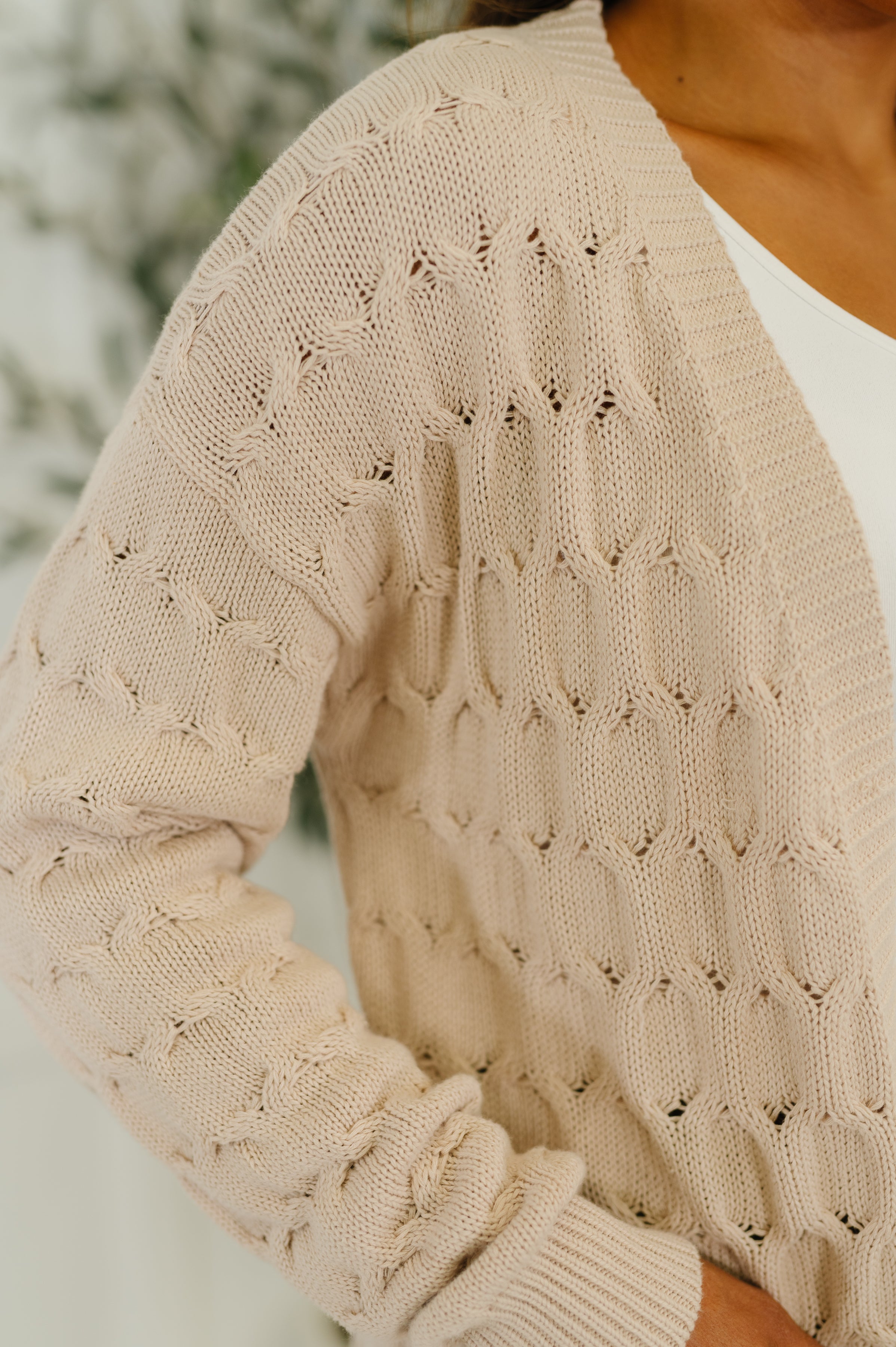 Plus Size Cable Knit Cardigan for Curvy Women