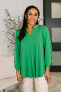 Kelly Green Lizzy Top for Plus Size Women