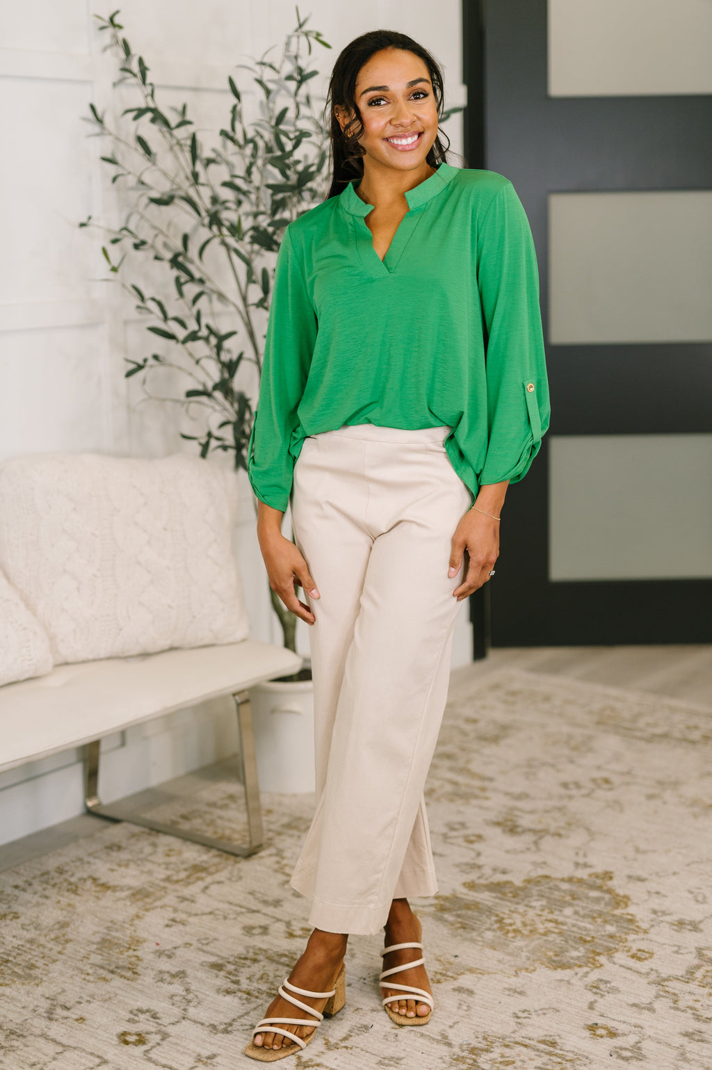 Kelly Green Lizzy Top for Plus Size Women