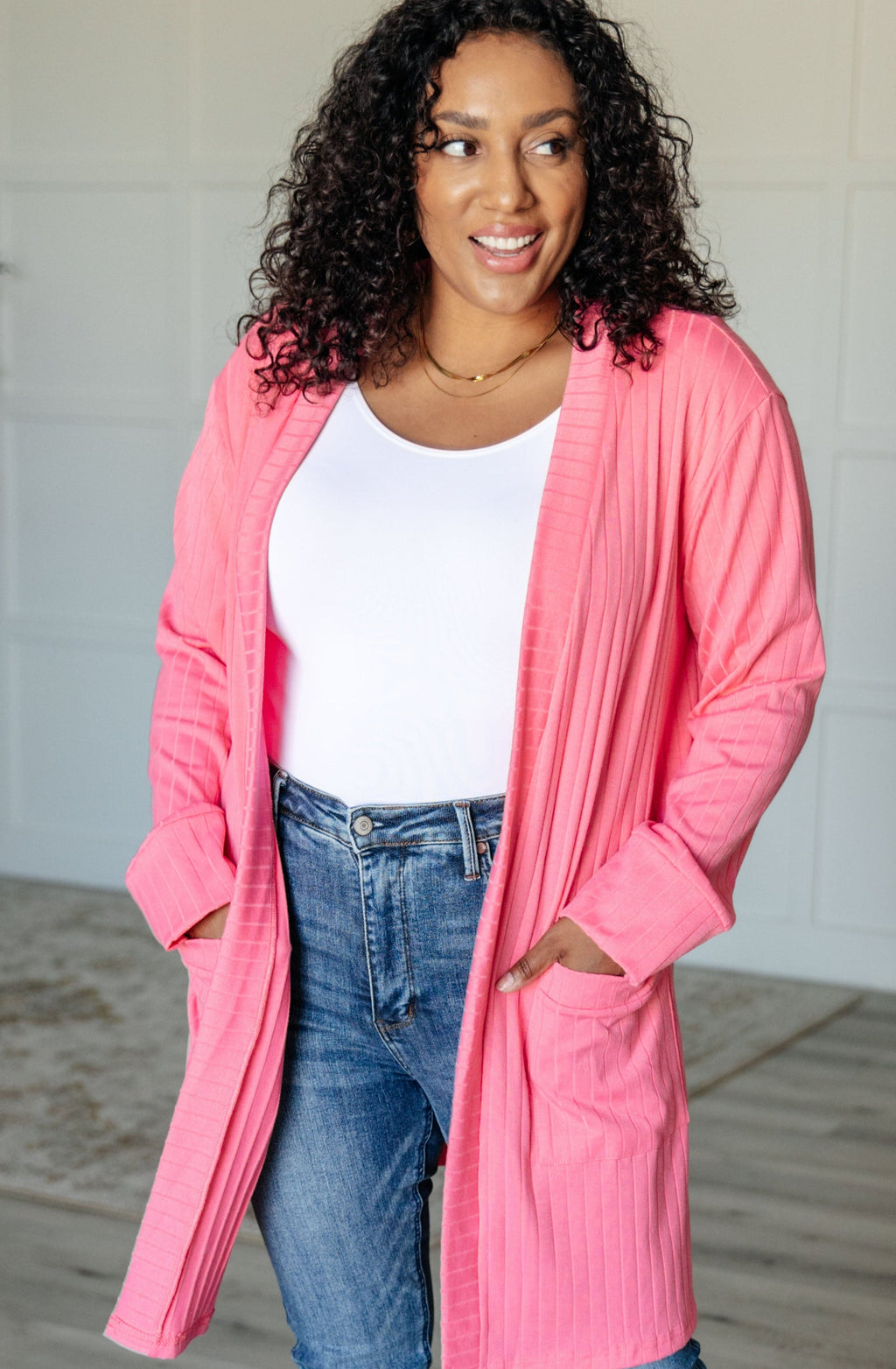 Plus Size Open Front Cardigan for Curvy Women