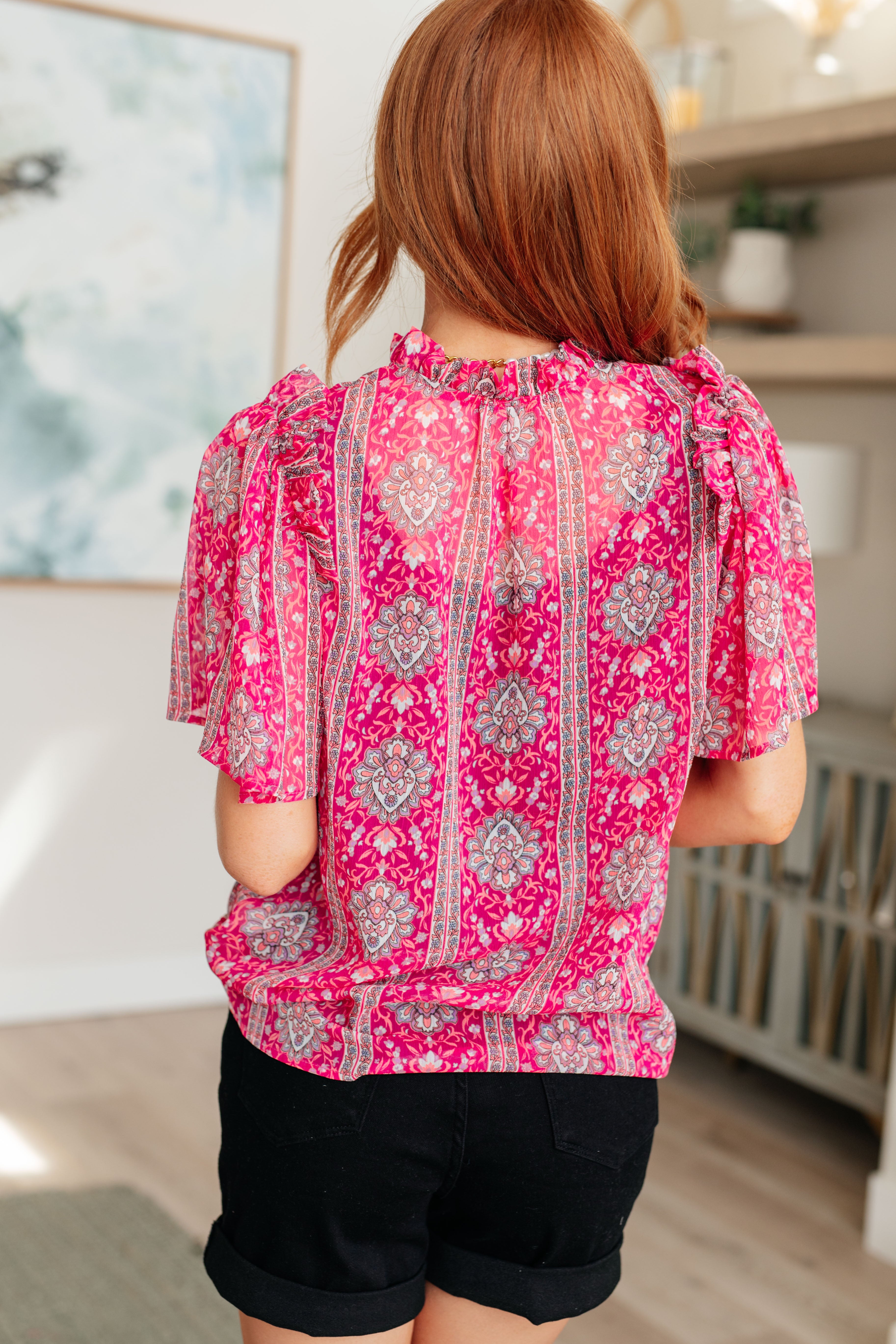 Plus Size V-Neck Bell Sleeve Blouse for Curvy Women