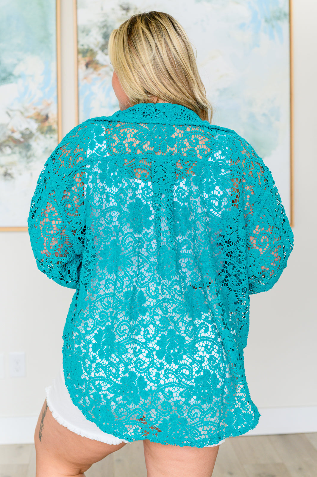 Plus Size Lace Button Down Top for Curvy Women