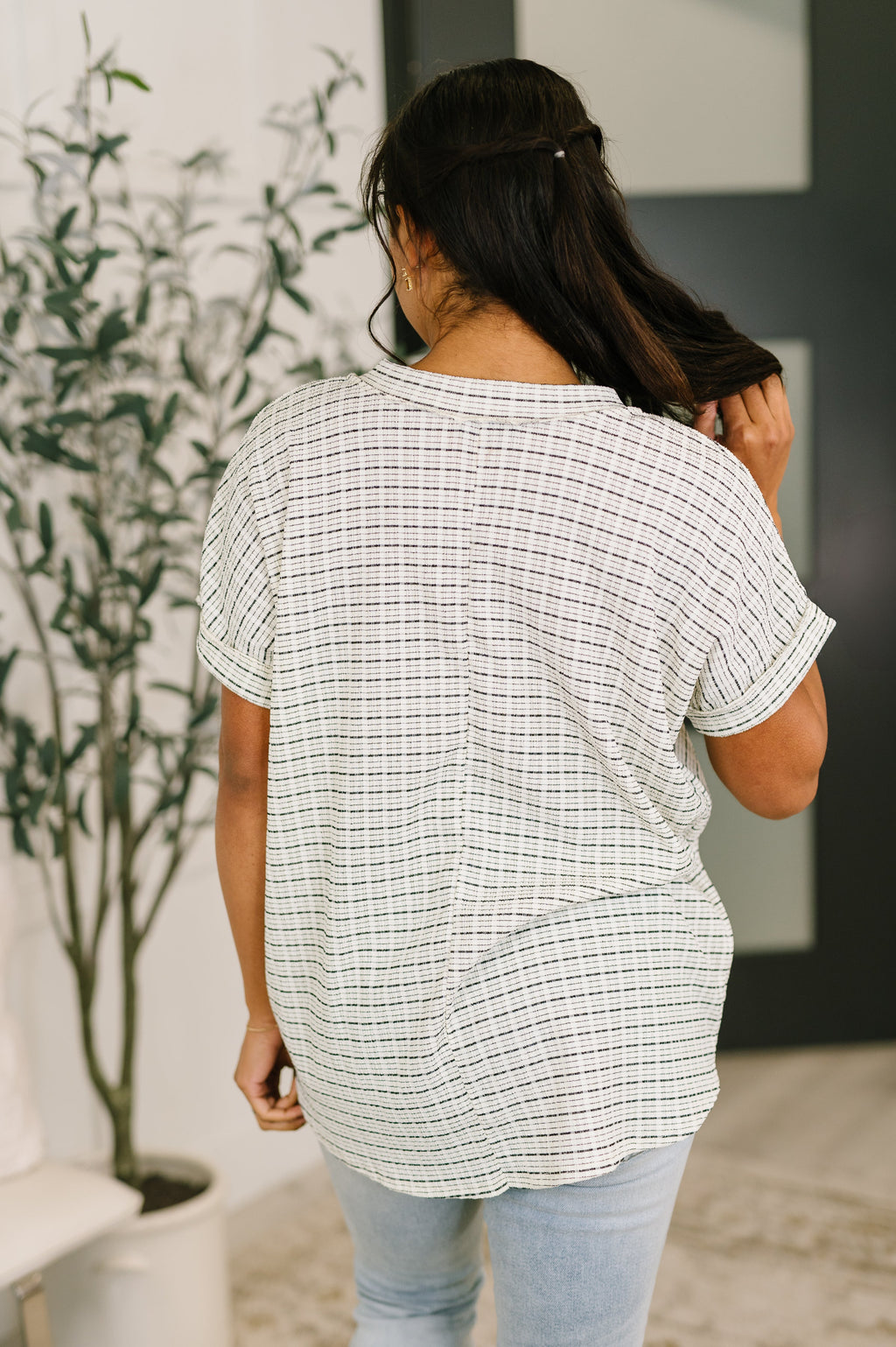 Plus Size V-Neck Top for Curvy Women