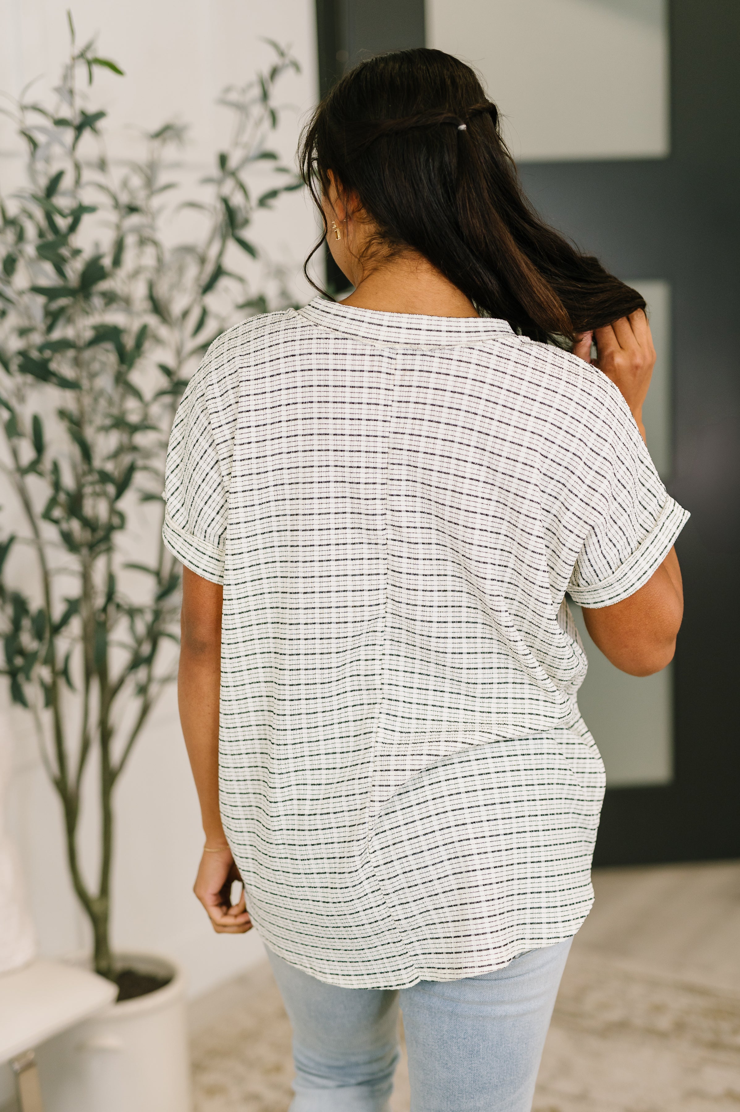 Plus Size V-Neck Top for Curvy Women